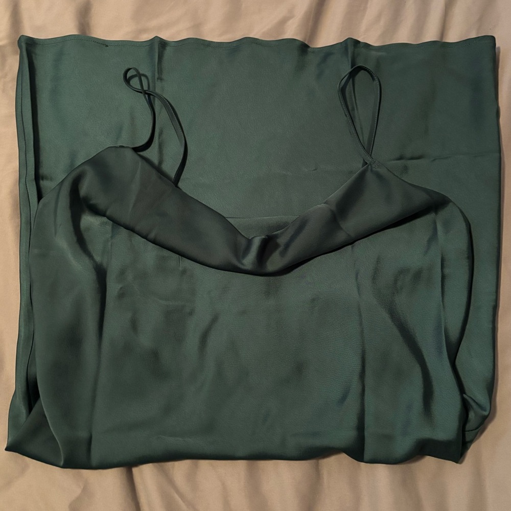 NWOT Green Satin Mini Dress